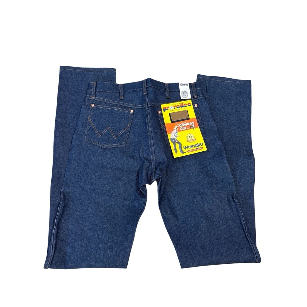 Vintage Wrangler ProRodeo Jeans Men Size 33x40 Blue Denim Cowboy Cut NOS Rare